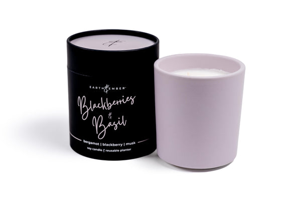 Earth & Ember: Blackberries & Basil, 13oz Tumbler Candle - by Milkhouse Candle Co.