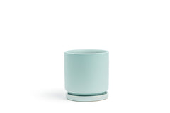 10.5" Air Blue Gemstone Cylinder Pot