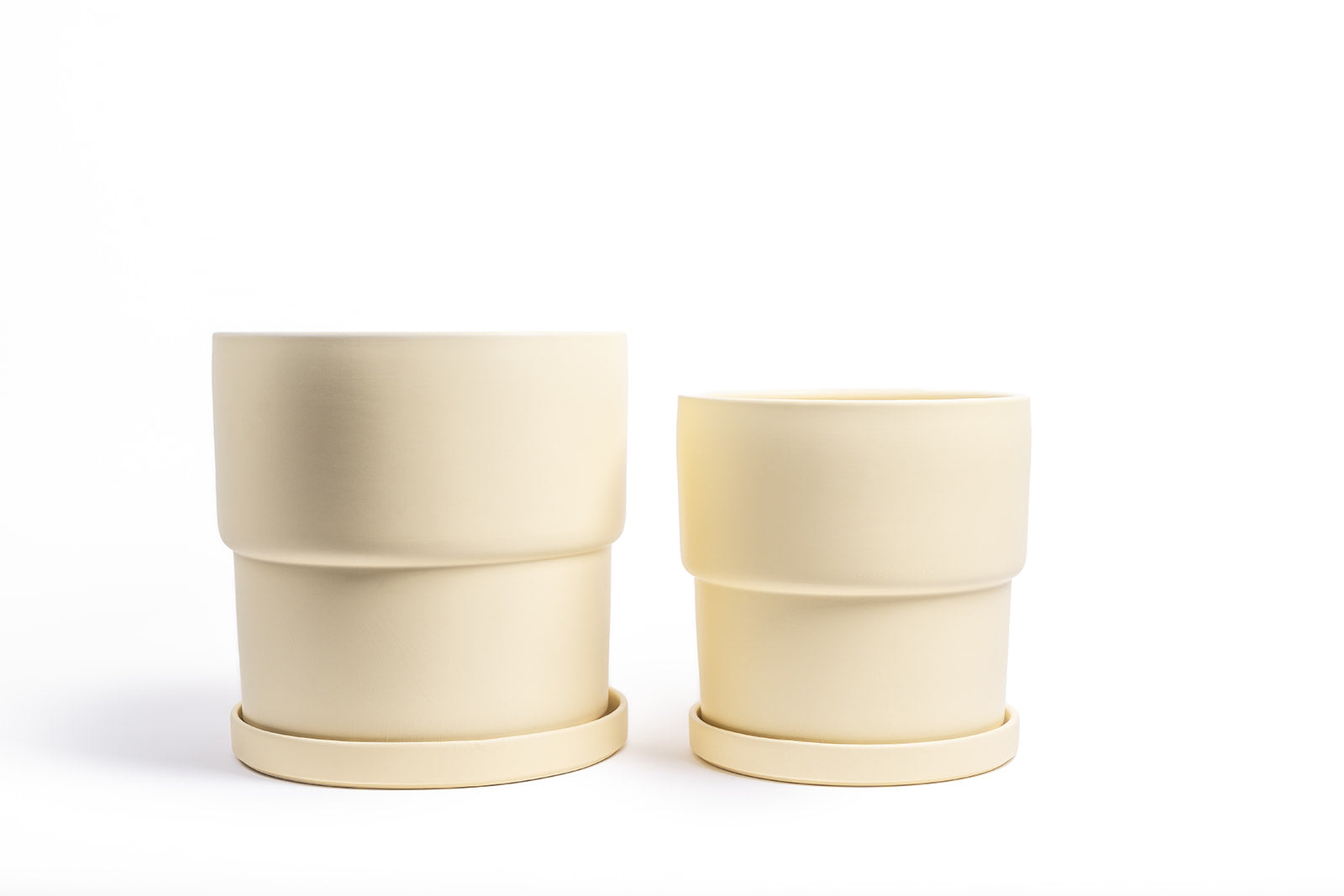6.25" & 8.5" Paired Set - Gemstone Calyx Pots with Water Saucers