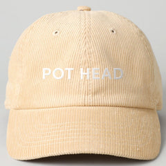 Tan "Pot Head" Corduroy Hat