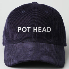 Navy "Pot Head" Corduroy Hat