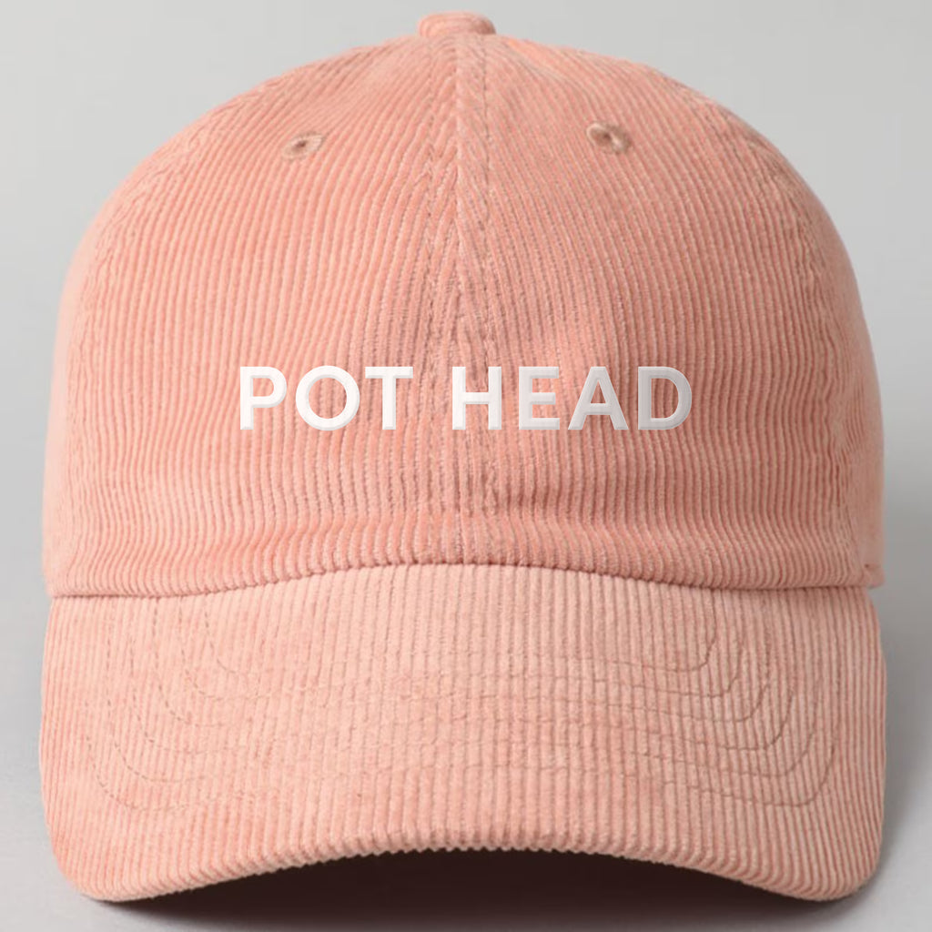Pink "Pot Head" Corduroy Hat
