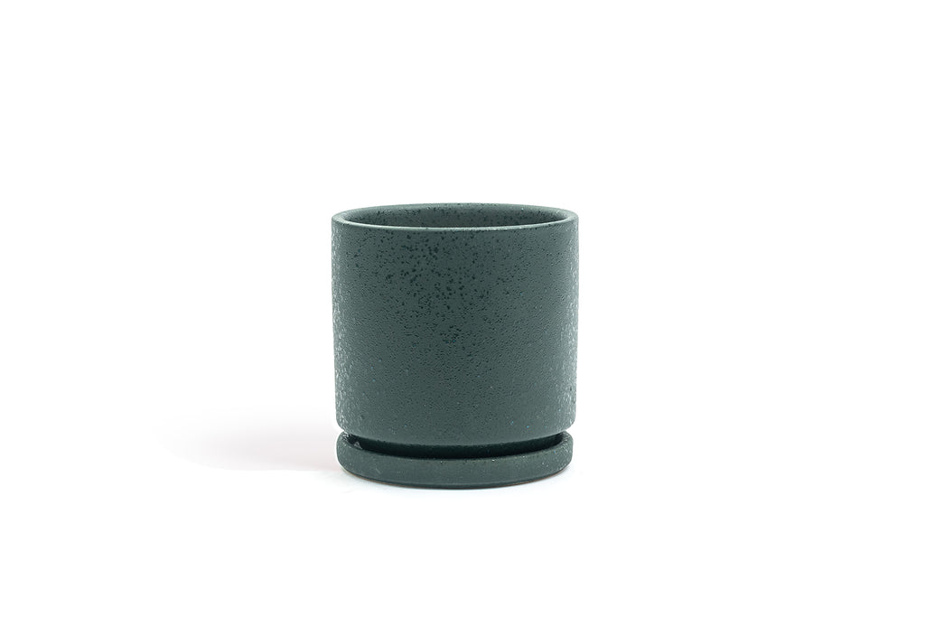 Limited Release - 8.25" Gemstone Cylinder Pot with Water Saucer