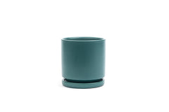10.5" Aqua Gemstone Cylinder Pot
