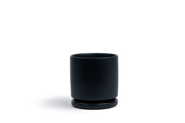 8.25" White Gemstone Cylinder Pot