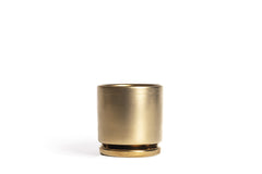 8.25" Gold Gemstone Cylinder Pot