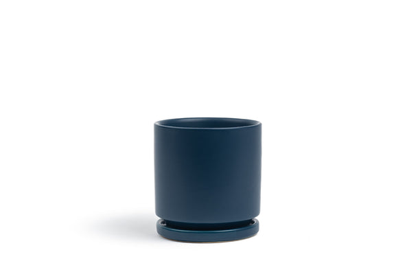 10.5" White Gemstone Cylinder Pot