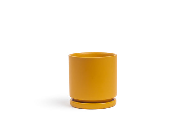 8.25" White Gemstone Cylinder Pot