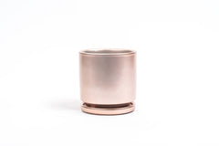 8.25" Rose Gold Gemstone Cylinder Pot