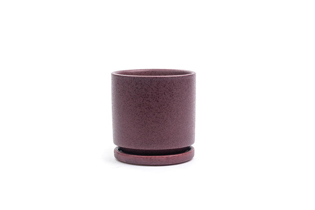4.5" Textured Bordeaux Gemstone Cylinder Pot