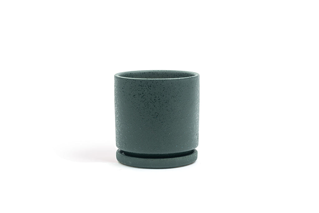 4.5" Textured Forest Gemstone Cylinder Pot