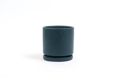 10.5" Textured Indigo Gemstone Cylinder Pot